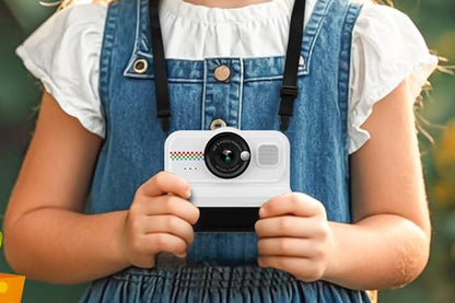 boy and girls Camera Instant Print 1080P Selfie Digital Camera with 64GB Card-White
