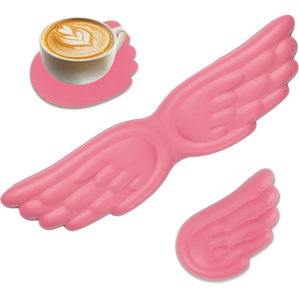 Angel Wing Wrist Rest for Keyboard and Mouse Memory Foam Gaming Wrist Rest-Pink