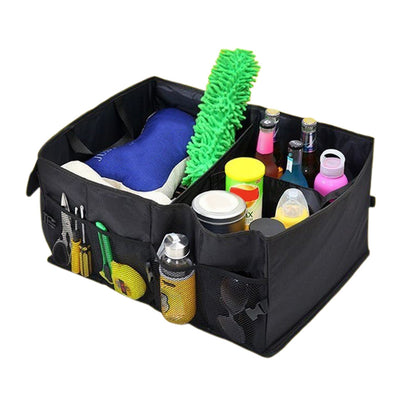 Collapsible Car Trunk Organizer with Multi-Compartments for Tools & Storage