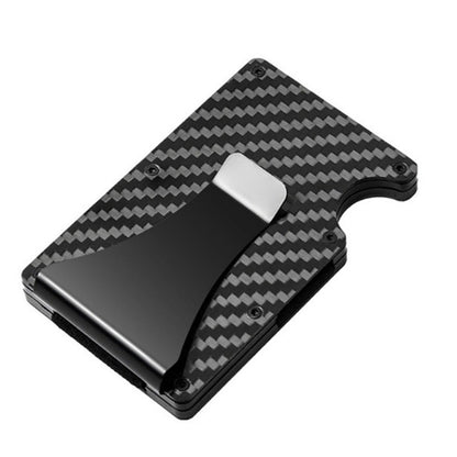 RFID Blocking Wallet Travel ID Card Holder with Metal Clip Black