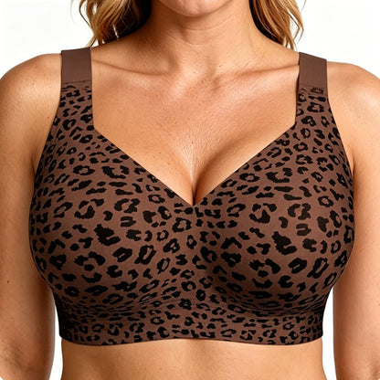 Plus Size Full Coverage Wireless Lift Bra - Brown