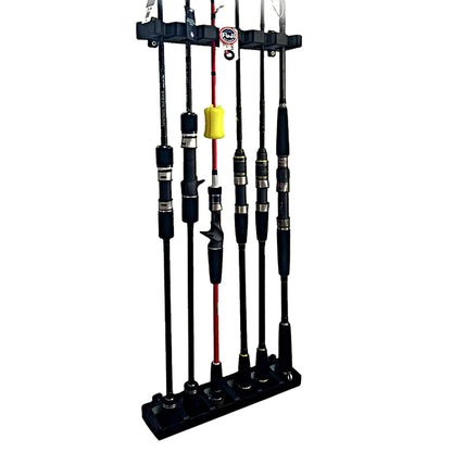 Wall Mounted 6-Rod Storage Rack Fishing Pole Display Holder Vertical