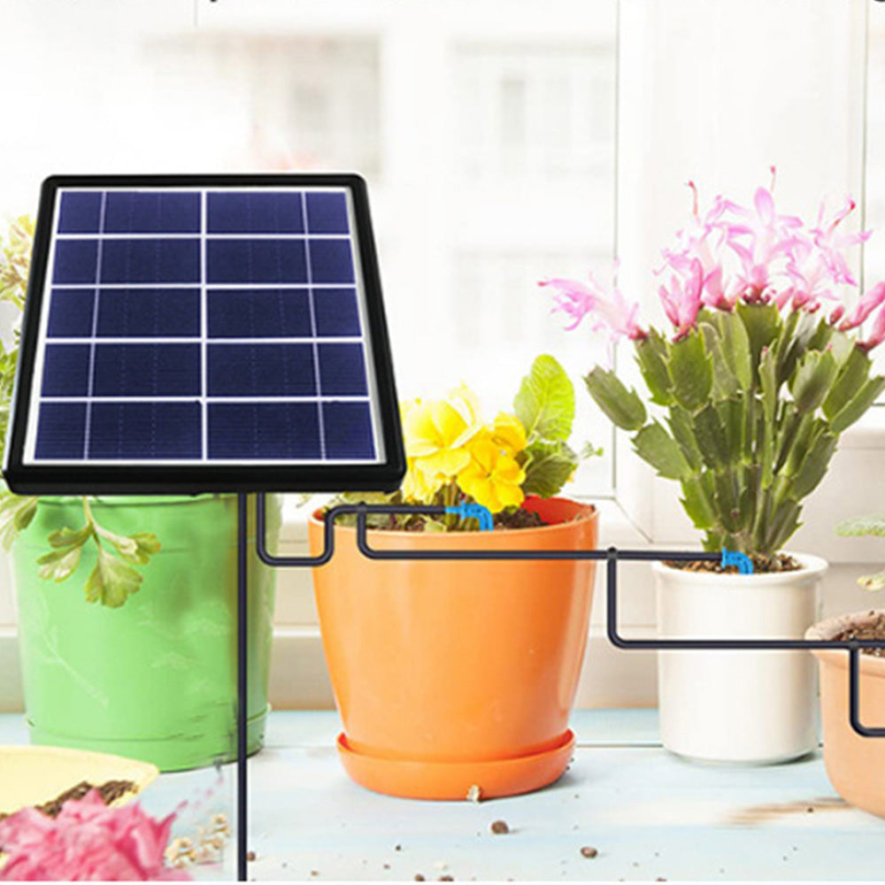 Smart Solar Automatic Drip Irrigation Watering Device Kit with Timed Watering for Pots Plants