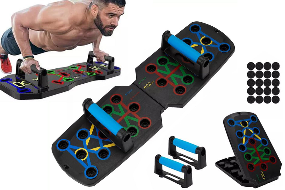 28 in 1 Foldable Push Up Board with Resistance Bands for Full Body Strength Training