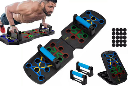 28 in 1 Foldable Push Up Board with Resistance Bands for Full Body Strength Training