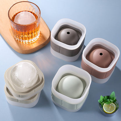 4Pcs Silicone Ice Ball Mold with Lid 6cm Round Ice Cube Tray for Whiskey Cocktails