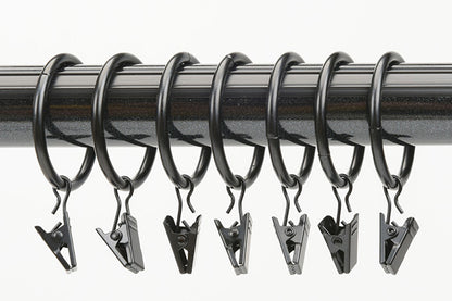 18-Pack Metal Curtain Rings Clips 4.0mm Wire 50mm Inner Diameter-Black