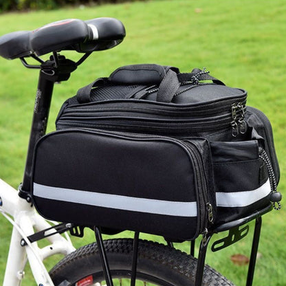 Bicycle Rear Seat Bag Expandable Bike Rack Bag Cycle Luggage Carrier Trunk Bag with Rain Cover