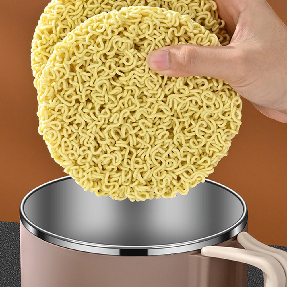 1200ML Large Ramen Bow with Lid Spoon Storage Bag-Brown