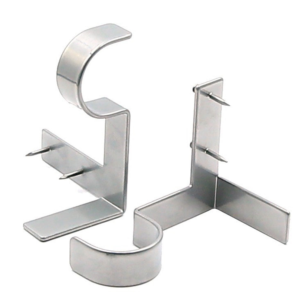 2Pcs Tap In Iron Curtain Rod Brackets -Grey