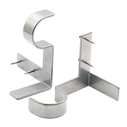 2Pcs Tap In Iron Curtain Rod Brackets -Grey