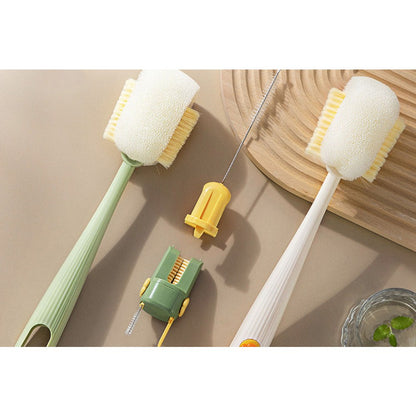 5-in-1 Multifunctional Cup Brush Water Bottle Cleaner for Thermos Mugs Bottles-Green