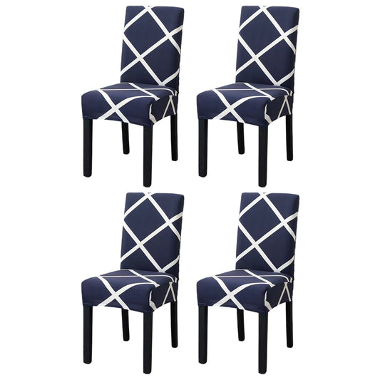 4pcs Chair Slipcovers Removable Universal Stretch Elastic Chair Protector Covers -Style 1