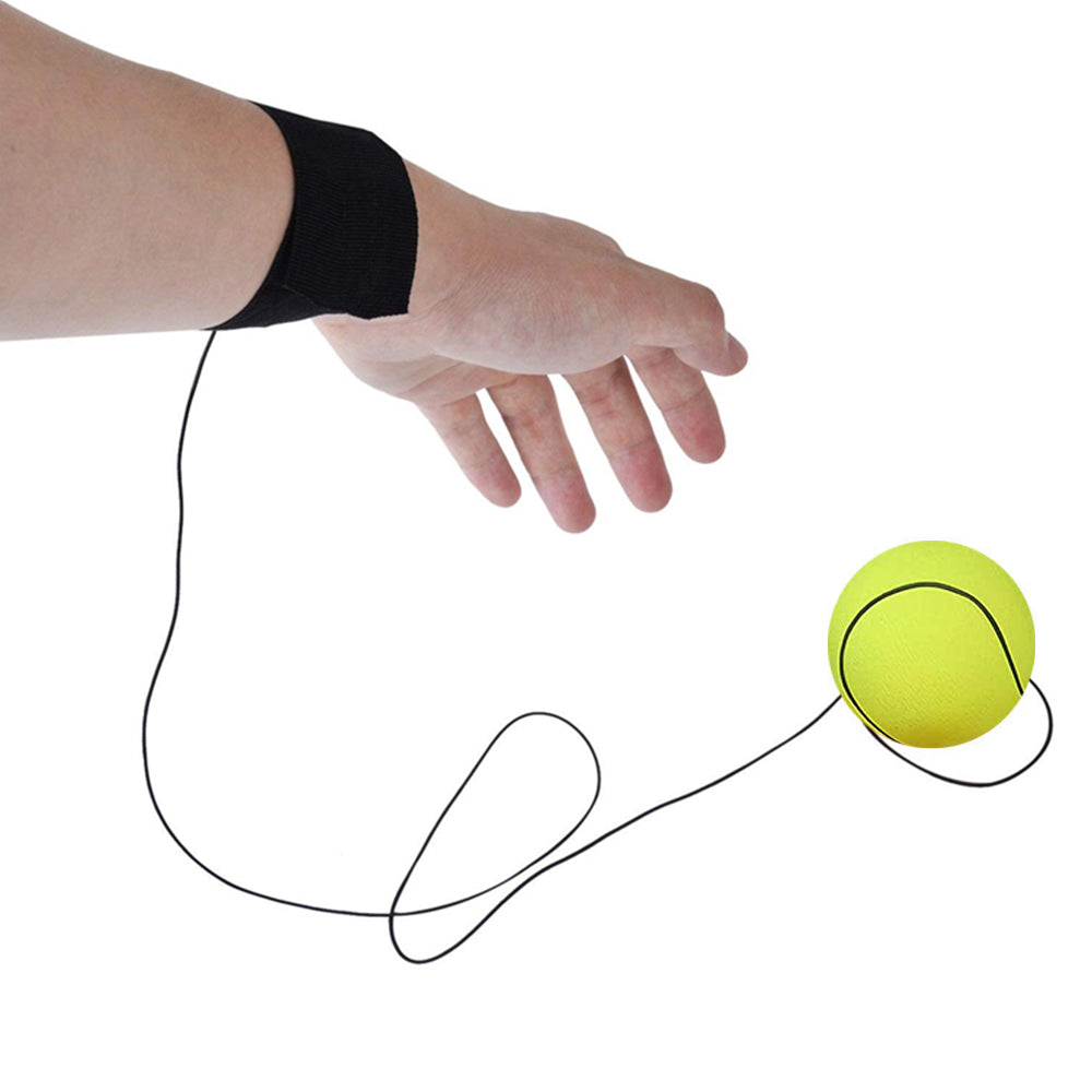 Rubber Ball Kids Sport Elastic Wrist Bounce Ball - Yellow Tennis