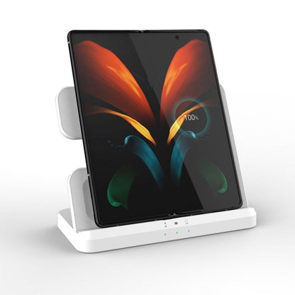3-in-1 Wireless Charging Station for Samsung Fast Charging Dock for Wireless Charging Devices White