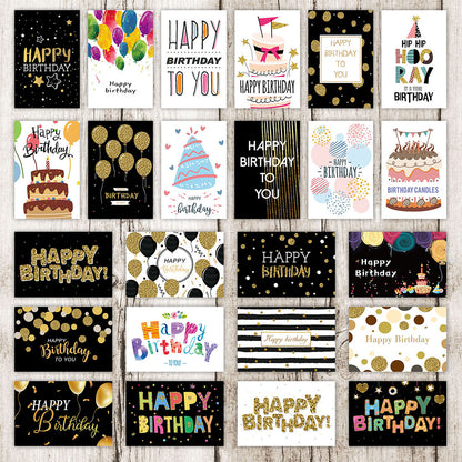 24 Pack Blank Birthday Cards with Envelopes for Party Invitations