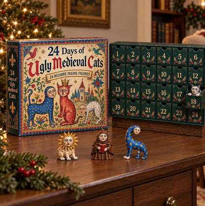 Medieval Cat 24 Day Christmas Advent Calendar with 3D Cat Figures for Adults