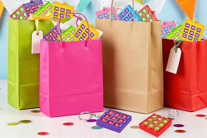 10-Pack Portable Tic Tac Toe Game Colorful Keychain Set