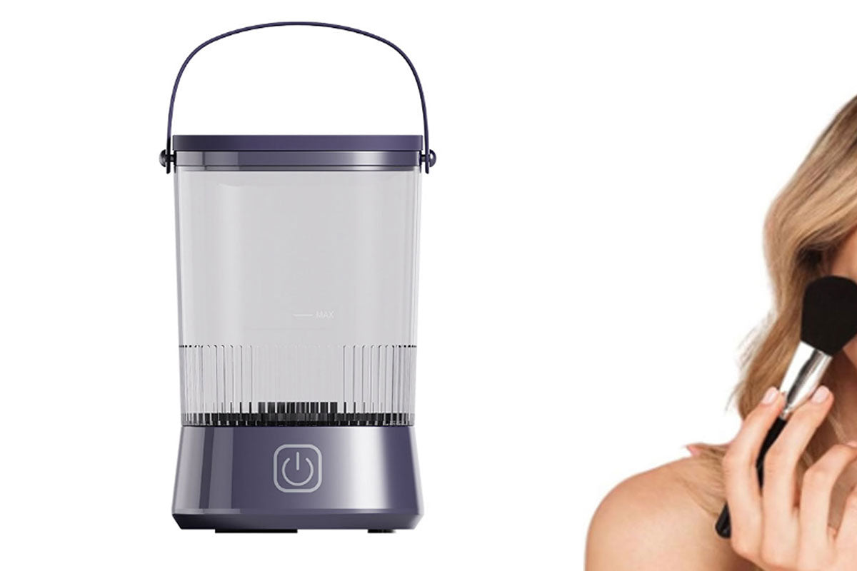 Water-Resistant Electric Makeup Brush Cleaner Automatic Brush Cleaner Dryer Tool-Black