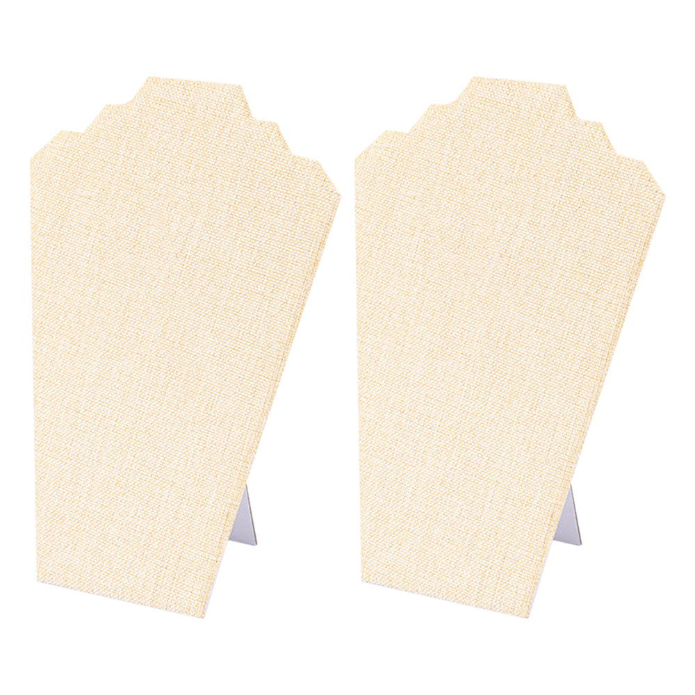 2Pcs Foldable Flannel Necklace Jewelry Bust Display Stands-Linen