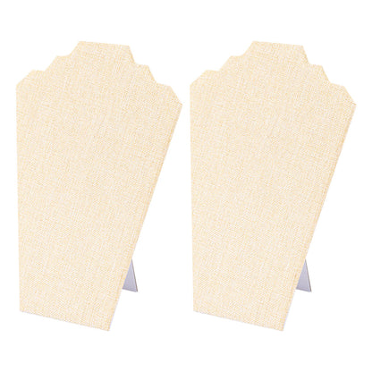 2Pcs Foldable Flannel Necklace Jewelry Bust Display Stands-Linen