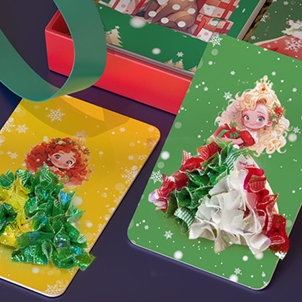 24 Christmas Theme Puncture Painting Poke Kit Art DIY Toys Christmas Tree Ornaments