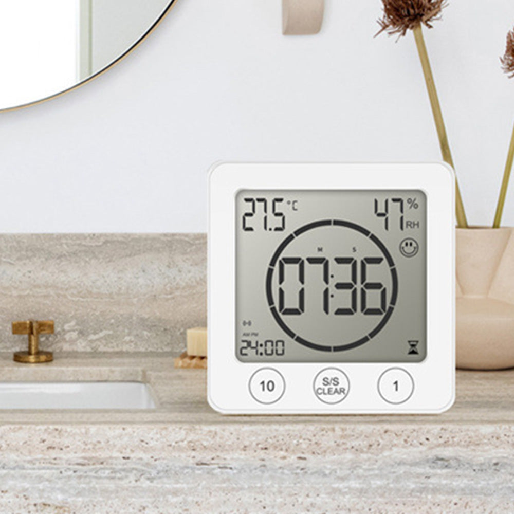 Digital Shower Clock Hygrometer Indoor Thermometer with Timer