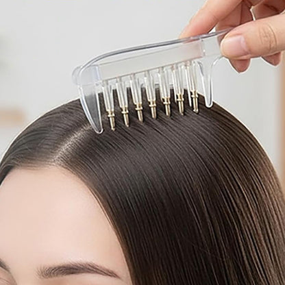 2 Pack 7 Tooth Hair Oil Applicator Combs with Silicone Caps