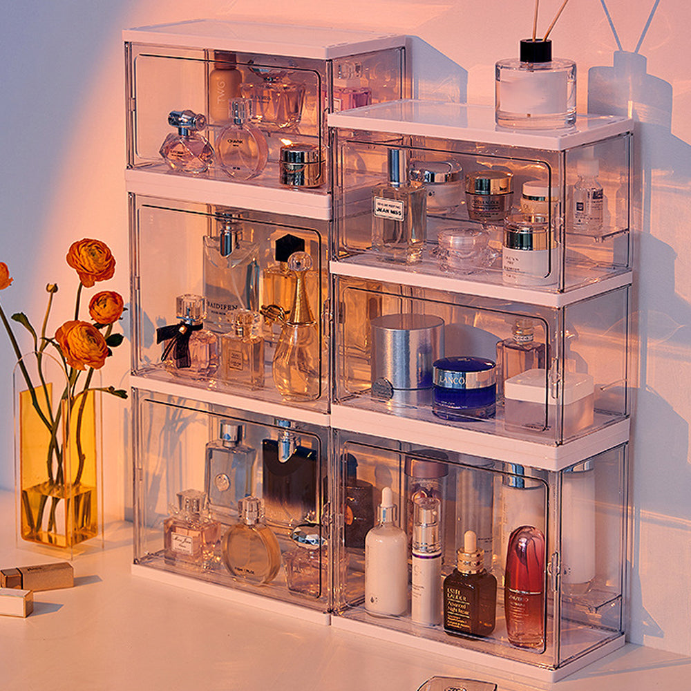 Transparent Desktop Storage Box Perfume Display Stand Cosmetics Dustproof Storage Case