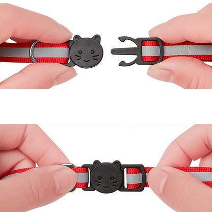 12 Pcs Reflective Cat Collar Kitten Safety Collar with Bell and ID Tags