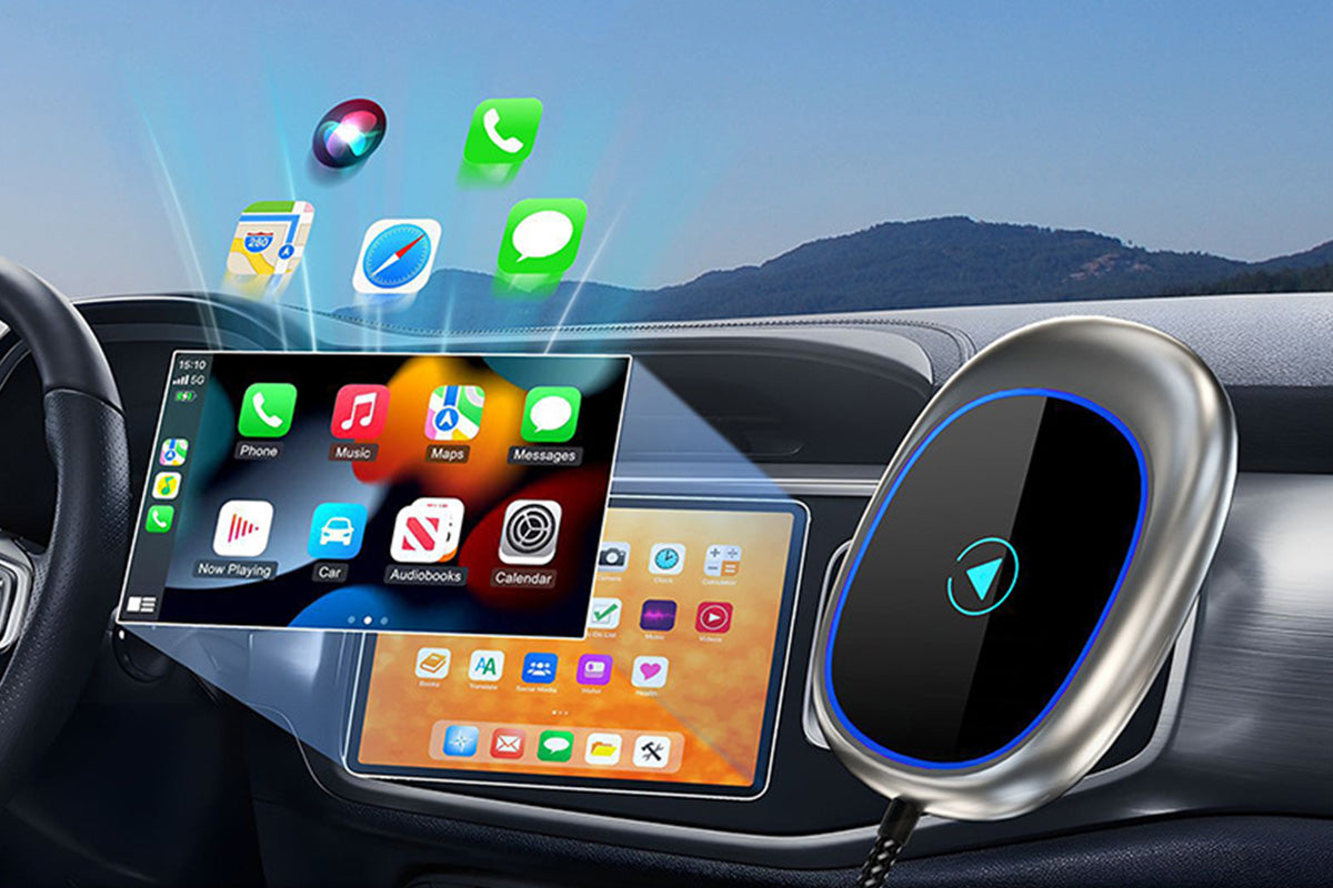 Wireless CarPlay Adapter Plug and Play Zero Delay Compatible with iOS 10+ Android 11+ for Cars After 2016