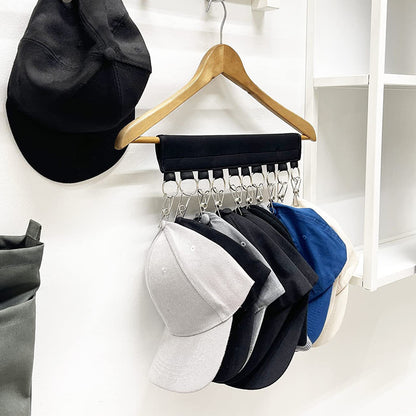 10 Clips Portable Baseball Cap Hanger for Closet Door Wall Hat Organizer