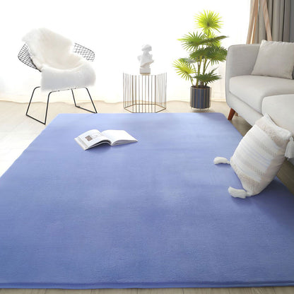 Coral Fleece Soft Carpet Fast Rebound Sponge Floor Mat-Blue