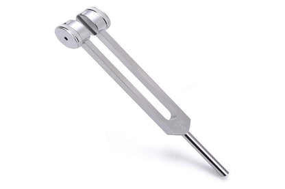 128Hz Tuning Forks Set with Reflex Hammer for Healing Meditation Chakra -Silver