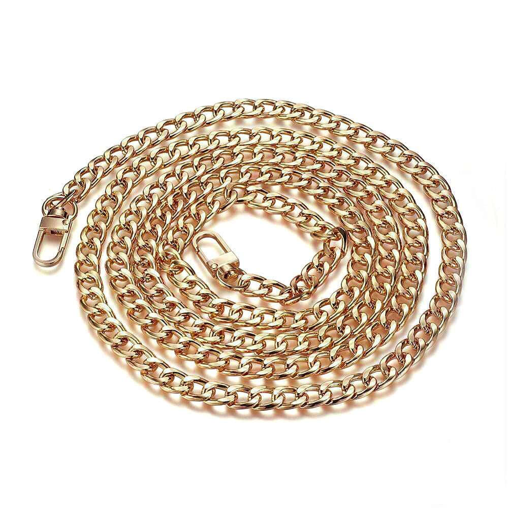 2Pcs 120cm Replacement Metal Shoulder Strap for Handbag Purse Chain Gold