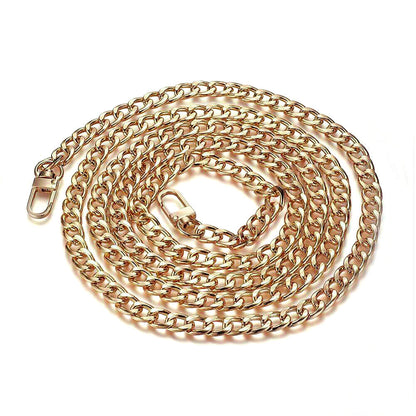 2Pcs 120cm Replacement Metal Shoulder Strap for Handbag Purse Chain Gold