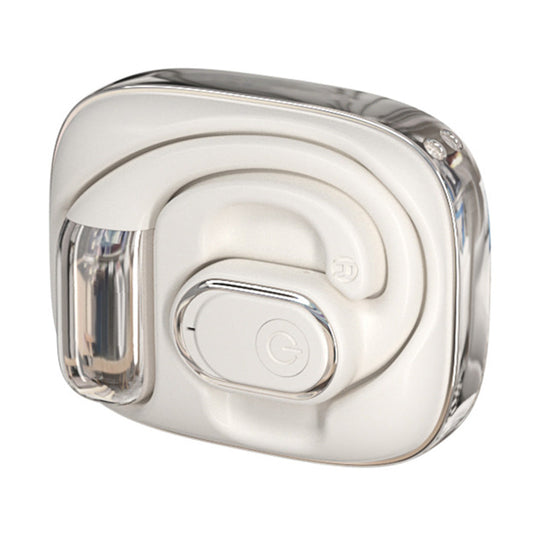 Bluetooth Open Ear Earbuds Wireless Headphones with Earhooks Air Conduction Headset with Mic for Running Workout White