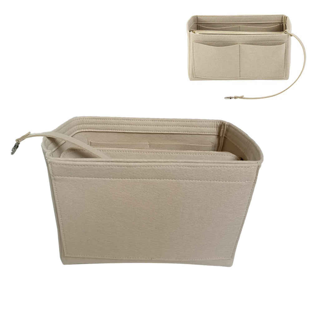 Thick Felt Tote Bag Organizer Insert with Multiple Pockets -Beige
