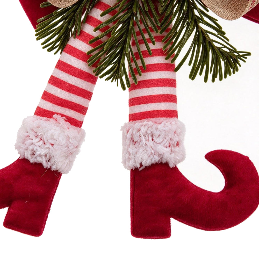 Christmas Bow Elf Leg Hanging Ornaments Christmas Tree Decor - Red