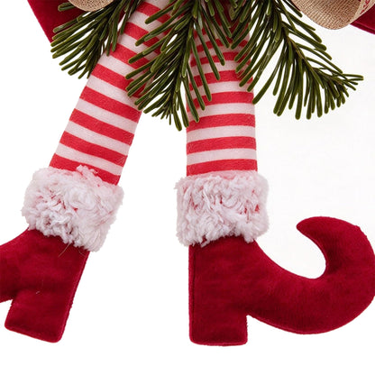 Christmas Bow Elf Leg Hanging Ornaments Christmas Tree Decor - Red