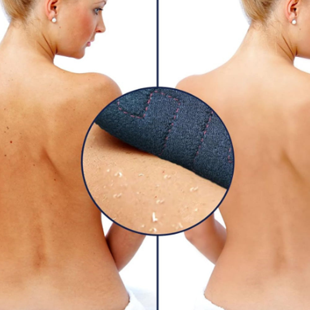 Exfoliating Back Scrubber with Handle Double-Sided Shower Body Scrub Towel Back Washer