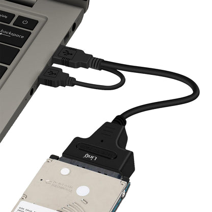 USB 3.0 to SATA  Hard Drive Adapter Cable for 2.5/3.5 inch SSD and HDD Dual USB with 12V DC Port