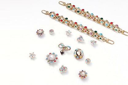 28Pcs Fashion Bling Shoe Charms Shoe Decoration for Women Girls Party Favors DIY Gift