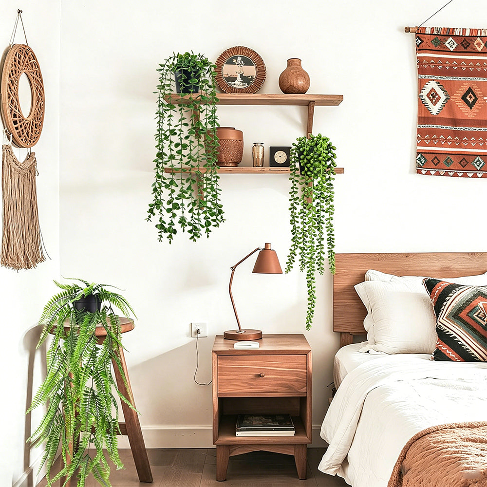4 PCS Fake Hanging Plants with Pots
