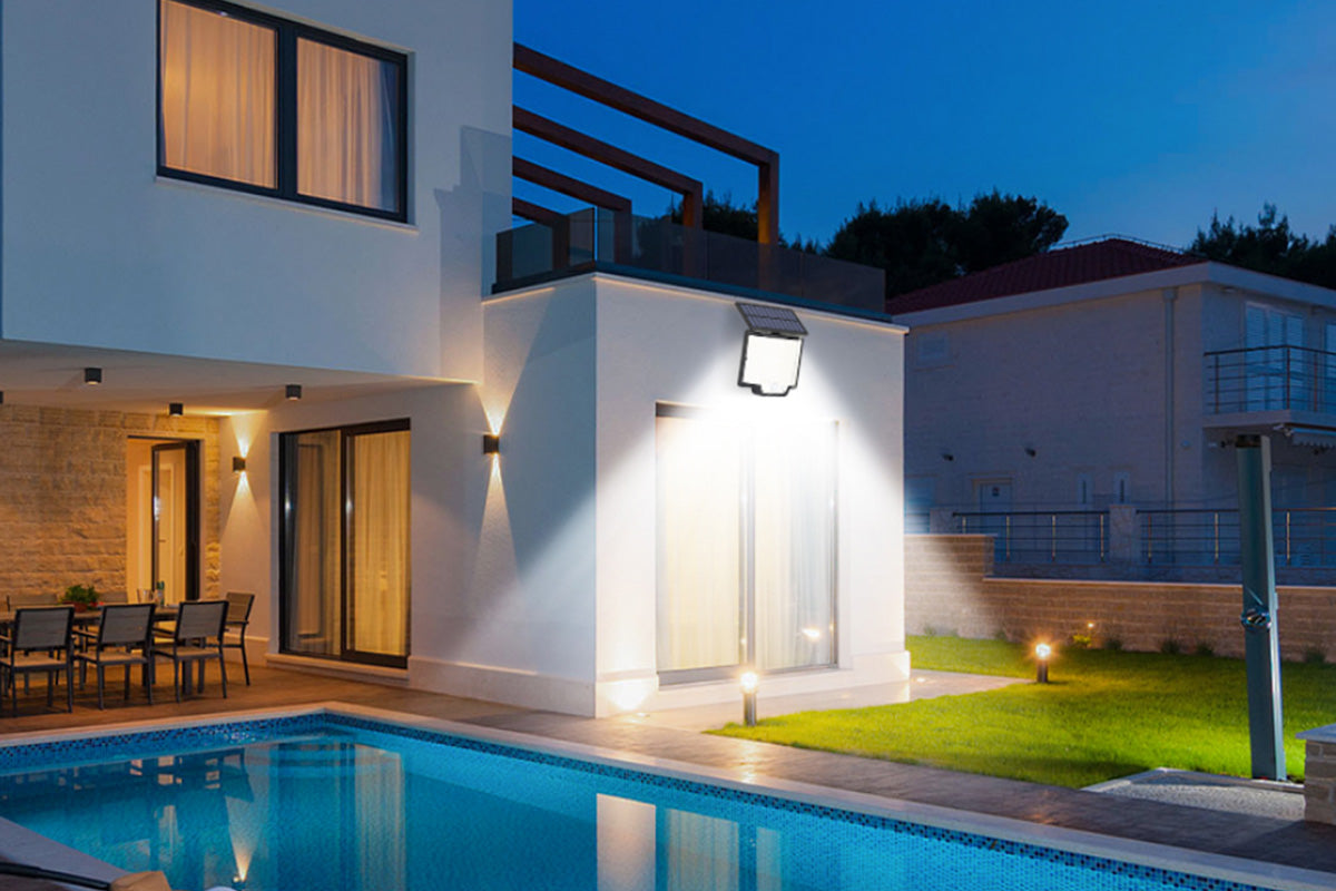 2Pcs 106 LED Solar Motion Sensor Light Outdoor Wall Security Garden Flood Lamp