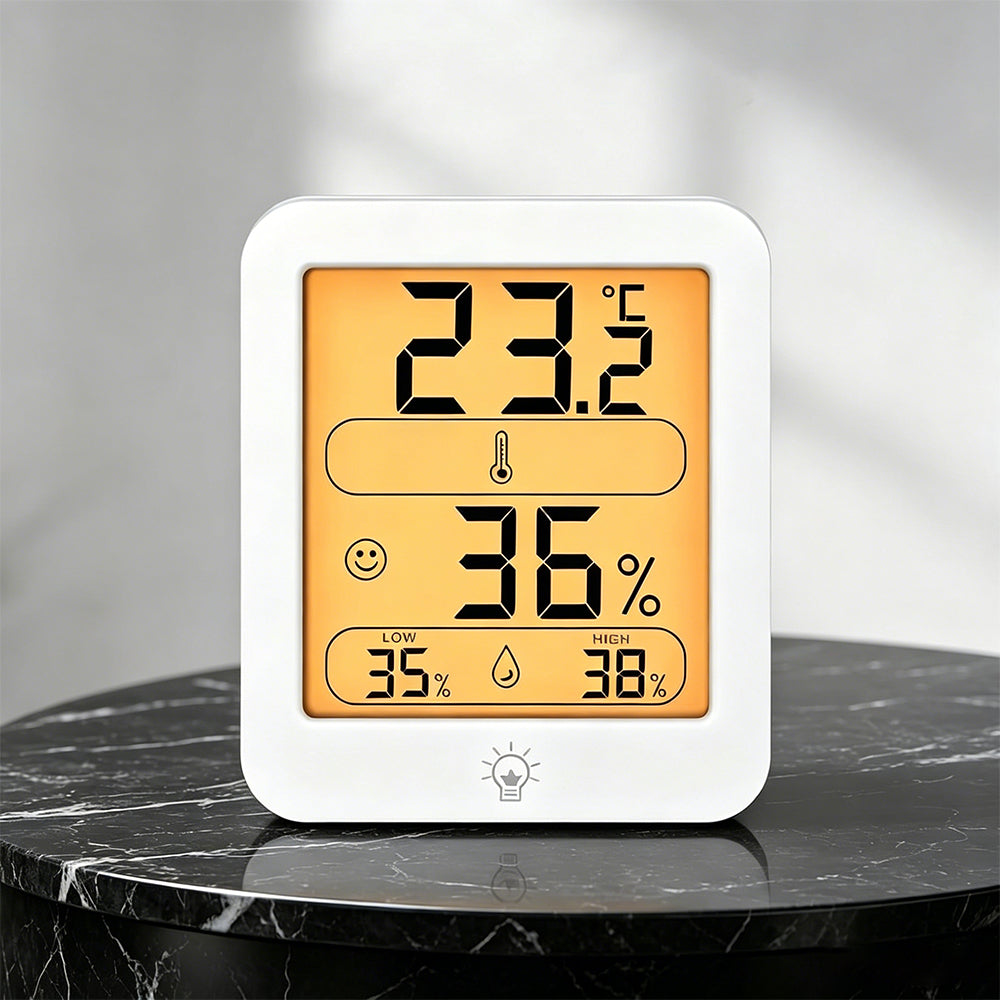 Digital Indoor Thermometer Hygrometer Large LCD Display with Touch Backlight