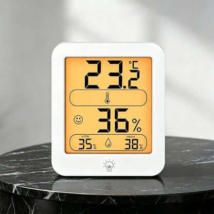 Digital Indoor Thermometer Hygrometer Large LCD Display with Touch Backlight