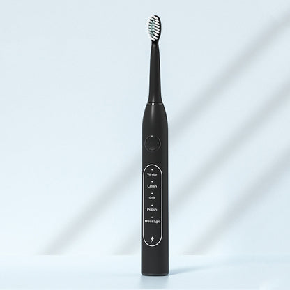 Sonic Electric Toothbrush with 8 Soft Wave Brush Heads Black