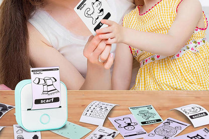 Mini Portable Thermal Sticker Printer Bluetooth Pocket Photo Printer-Green Color