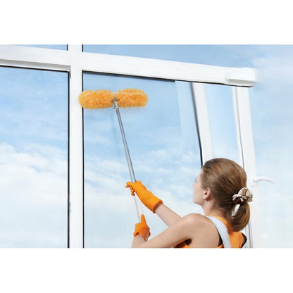 Extendable Duster Handle with 20 Refills Microfiber Dusting Pads for Ceiling-Yellow